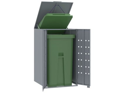 vidaXL Box na 1 popelnici šedý 69 x 79 x 117 cm ocel