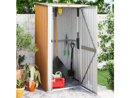 vidaXL Zahradní domek hnědý 118,5 x 97 x 209,5 cm pozinkovaná ocel