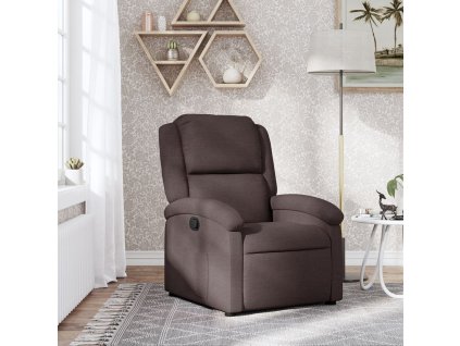 vidaXL Polohovací křeslo tmavě hnědé textil