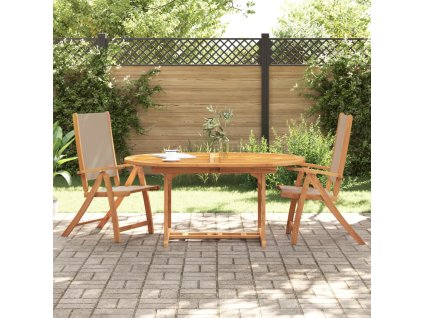 vidaXL Skládací zahradní židle 2 ks masivní akáciové dřevo a textilen