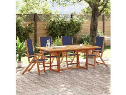 vidaXL Skládací zahradní židle 4 ks masivní akáciové dřevo a textilen