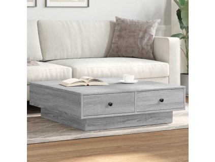 vidaXL Konferenční stolek šedý sonoma 90 x 90 x 28 cm kompozitní dřevo