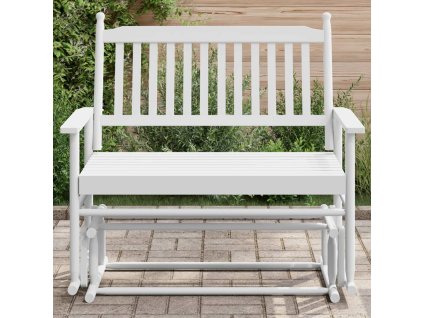 vidaXL Lavice glider bílá 118 x 70 x 104,5 cm masivní topolové dřevo