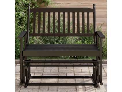 vidaXL Lavice glider černá 118 x 70 x 104,5 cm masivní topolové dřevo