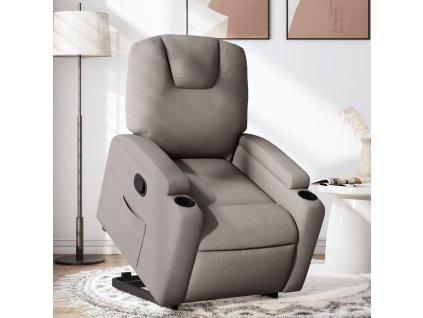 vidaXL Zvedací polohovací křeslo taupe textil