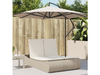 vidaXL Dvojité zahradní lehátko s poduškami béžové polyratan