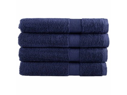 vidaXL Premium ručníky SOLUND 4 ks tmavě modré 100x200cm 600 g/m²