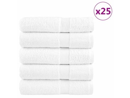 vidaXL Prémiové osušky SOLUND 25 ks bílé 100x150 cm 600 g/m²