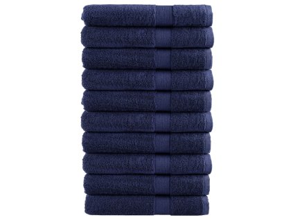 vidaXL Premium ručníky SOLUND 10ks tmavě modré 100x200cm 600 g/m²