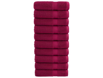 vidaXL Premium ručníky SOLUND 10 ks bordó 100 x 150 cm 600 g/m²