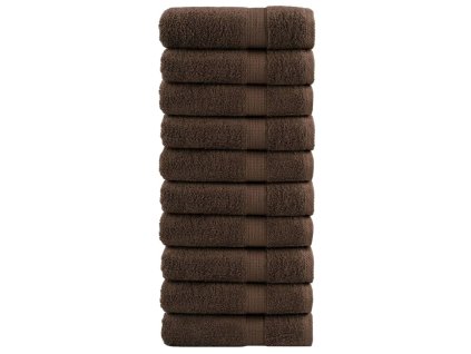vidaXL Premium ručníky SOLUND 10 ks hnědé 100 x 150 cm 600 g/m²