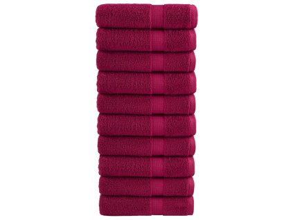 vidaXL Premium ručníky SOLUND 10 ks bordó 70 x 140 cm 600 g/m²