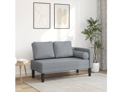 vidaXL Lenoška s poduškami světle šedá textil