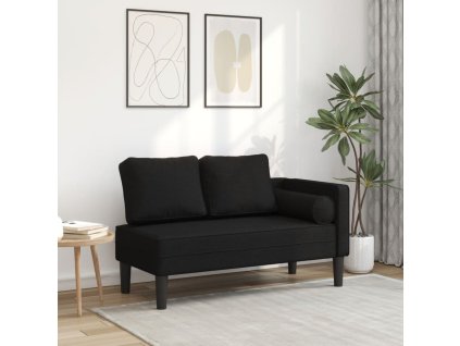 vidaXL Lenoška s poduškami černá textil