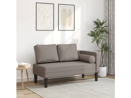 vidaXL Lenoška s poduškami taupe textil