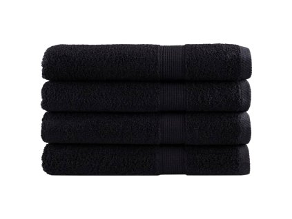 vidaXL Premium ručníky SOLUND 4 ks černé 80 x 200 cm 600 g/m²