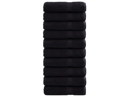 vidaXL Premium ručníky SOLUND 10 ks černé 70 x 140 cm 600 g/m²