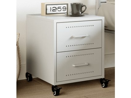 vidaXL Noční stolek bílý 36 x 39 x 43,5 cm ocel