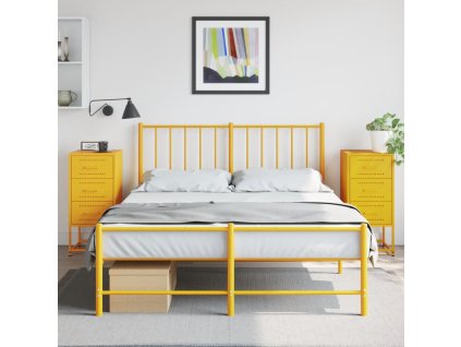 vidaXL Noční stolky 2 ks hořčicově žluté 36 x 39 x 78 cm ocel