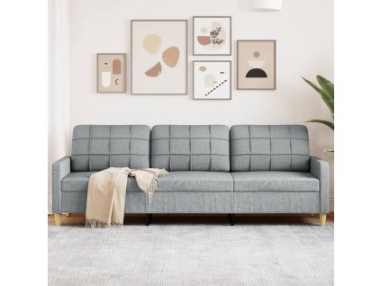 vidaXL 3místná pohovka světle šedá 210 cm textil