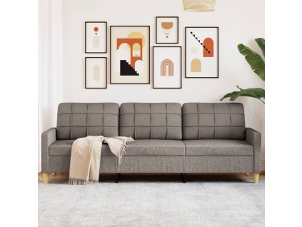 vidaXL 3místná pohovka taupe 210 cm textil