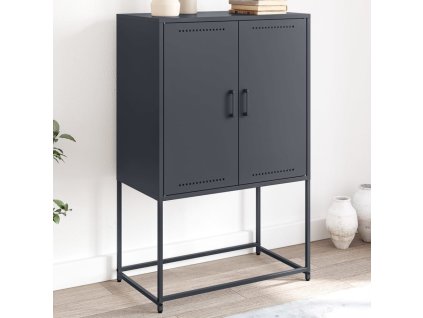 vidaXL Skříň highboard antracitová 68,5 x 38,5 x 107 cm ocel