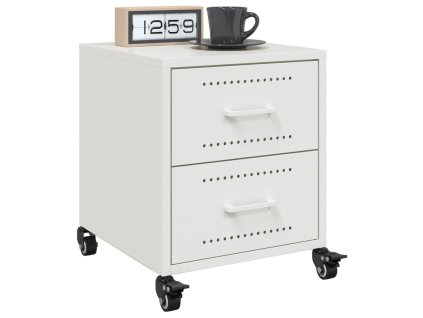 vidaXL Noční stolky 2 ks bílé 36 x 39 x 43,5 cm ocel