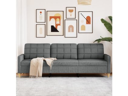 vidaXL 3místná pohovka tmavě šedá 210 cm textil