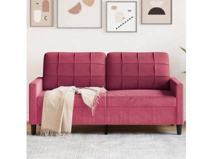 vidaXL 2místná pohovka vínová 140 cm samet