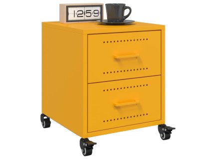 vidaXL Noční stolky 2 ks hořčicově žluté 36 x 39 x 43,5 cm ocel