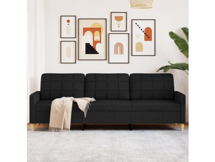 vidaXL 3místná pohovka černá 210 cm textil