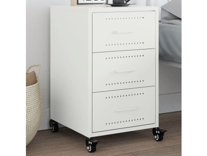 vidaXL Noční stolek bílý 36 x 39 x 59 cm ocel