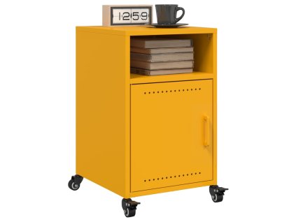 vidaXL Noční stolky 2 ks hořčicově žluté 36 x 39 x 59 cm ocel