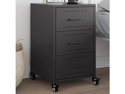 vidaXL Noční stolek černý 36 x 39 x 59 cm ocel