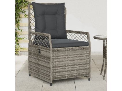 vidaXL Polohovací zahradní křesla 2 ks šedá polyratan