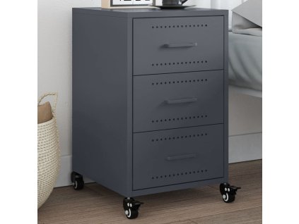 vidaXL Noční stolek antracitový 36 x 39 x 59 cm ocel