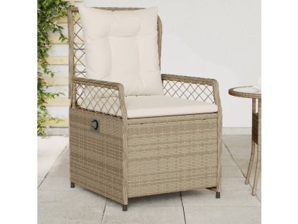 vidaXL Polohovací zahradní křesla 2 ks béžová polyratan