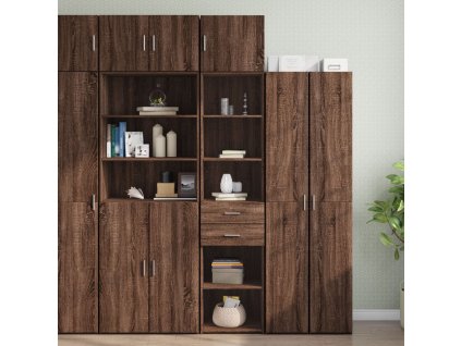 vidaXL Úzká úložná skříňka hnědý dub 45x42,5x225 cm kompozitní dřevo