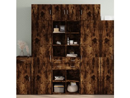 vidaXL Úzká úložná kouřový dub 70x42,5x225 cm kompozitní dřevo