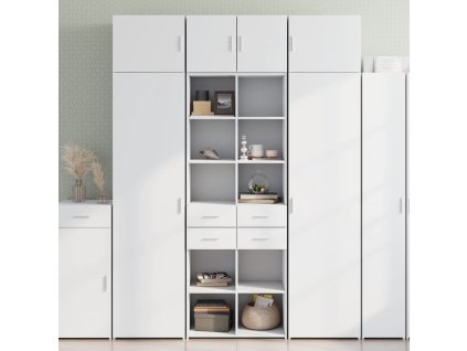 vidaXL Úzká úložná bílá 70 x 42,5 x 225 cm kompozitní dřevo