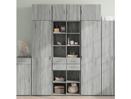 vidaXL Úzká úložná šedá sonoma 70x42,5x225 cm kompozitní dřevo