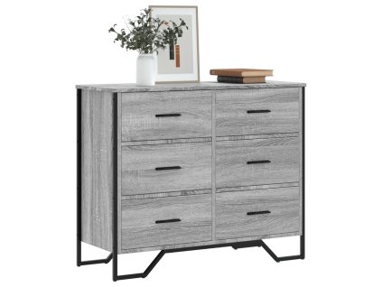 vidaXL Komoda šedá sonoma 91 x 35,5 x 74,5 cm kompozitní dřevo