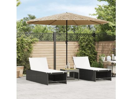 vidaXL Zahradní slunečník s ocelovou tyčí hnědý 324 x 324 x 247 cm