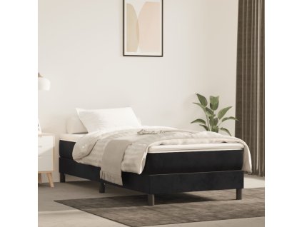 vidaXL Taštičková pružinová matrace pro děti střední tvrdost černá 80 x 160 cm samet