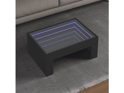 vidaXL Konferenční stolek s Infinity LED černý 70 x 50 x 30 cm