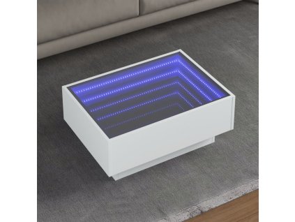 vidaXL Konferenční stolek s LED bílý 70 x 50 x 30 cm kompozitní dřevo