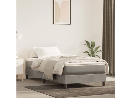 vidaXL Taštičková matrace světle šedá 80 x 210 x 20 cm samet