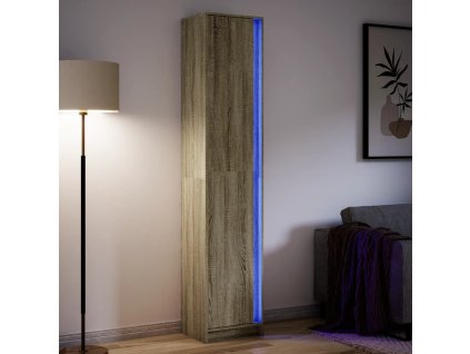 vidaXL Skříň highboard s LED dub sonoma 41,5 x 32,5 x 200 cm kompozit