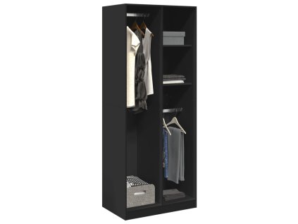 vidaXL Šatní skříň černá 80 x 50 x 200 cm kompozitní dřevo