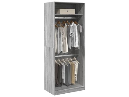 vidaXL Šatní skříň šedá sonoma 80 x 50 x 200 cm kompozitní dřevo